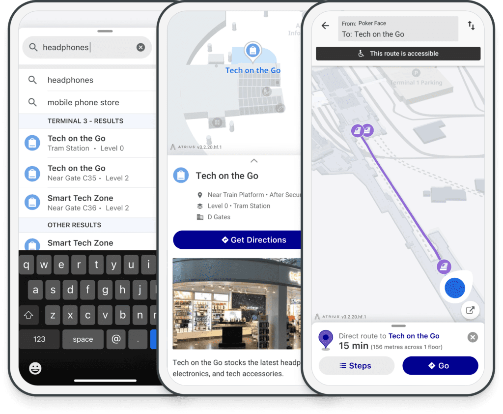 mobile device with indoor wayfinding features 