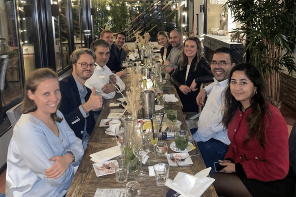 Atrius team at dinner after the World Aviation Festival 2022