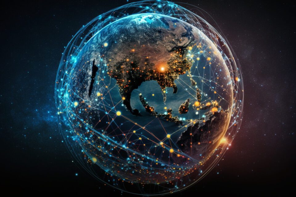 Image of digital world connected