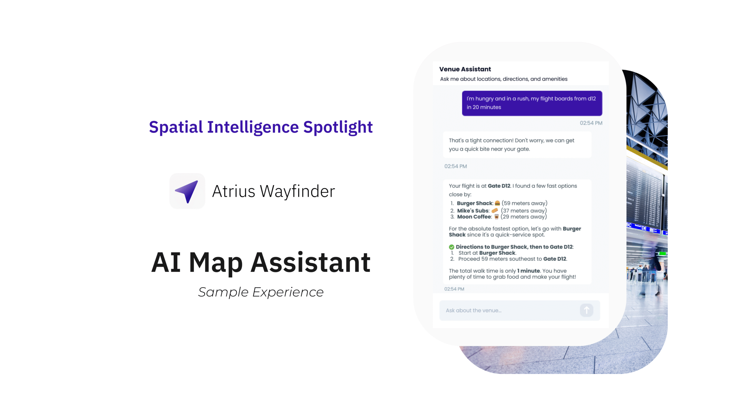 Explore the Possibilities of Conversational AI with Atrius Wayfinder’s Sample Experience: AI Map Assistant
